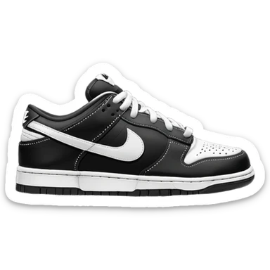 I want you to draw a black Nike Dunk Low with the Nike logo facing right

 sticker