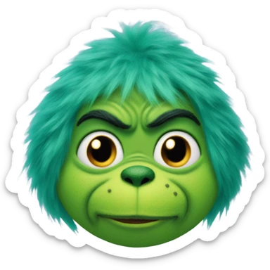 the grinch with teal fur sticker
