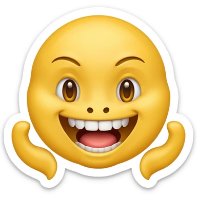 yellow emoji face making a 'grrrr' expression, cartoonish, exaggerated mouth, emoji style sticker