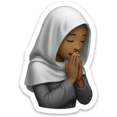 A veiled girl prays sticker