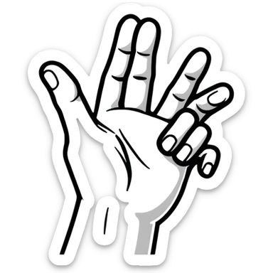 Cartoon hand making pinched fingers gesture sticker