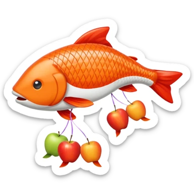 carp streamer hanging apple emoji style sticker
