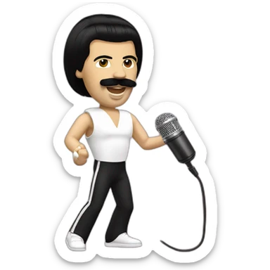 Freddie Mercury with microphone sticker