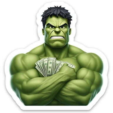 Hulk offering money sticker