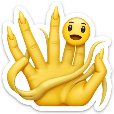 Yellow emoji with nails  sticker