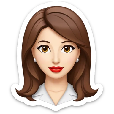 Cinematic Realistic Nancy Ajram Pop Culture Emoji, depicted with a charismatic modern portrayal of the celebrated singer rendered with crisp detail and energetic lighting. sticker