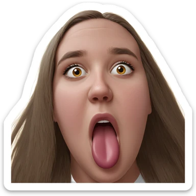 girl with tongue piercing portrait sticker