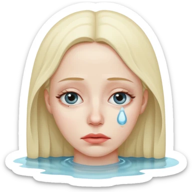 very sick and sad woman sticker