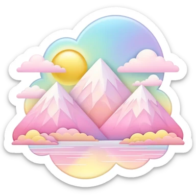  Pastel-white-yellow-pink-Iridescent-aesthetic-scenic-scenery-Decoration sticker