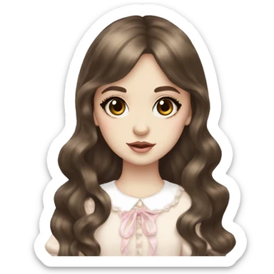 Angelic pretty brunette white girl brown eyes sticker