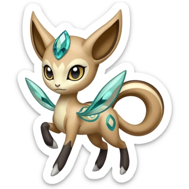 Cool epic legendary elegant cute handsome realistic Meloetta-Inteleon-Gabite-Pokémon-Fakémon-fusion-hybrid-creature sticker