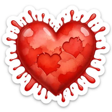 heart with a watercolor splash sticker