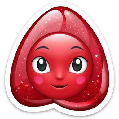 Ruby glitter RED sticker