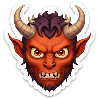 man with demon personality sticker