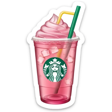 pink iced tea Starbucks drink sticker