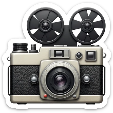 vintage film camera with indie aesthetic sticker