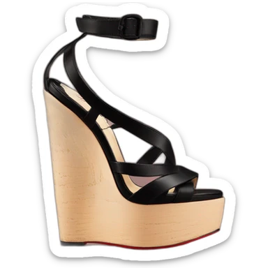 Sandal Platform wedges black louboutin sticker