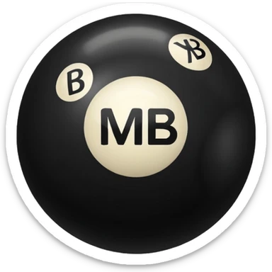 Black pull Ball with MB written on it. Nothing else no holes or anything. sticker