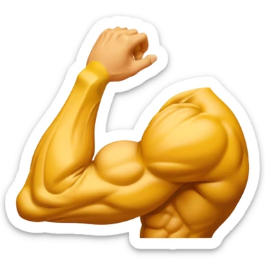 Brazo izquierdo musculoso amarillo sticker