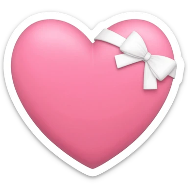 Pink bow heart sticker