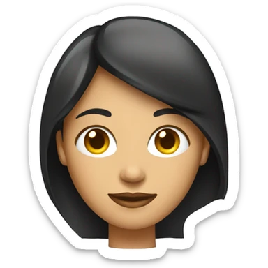 Mujer con laptop mac camisa negra sticker