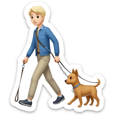 Katze geht mit Hund gassi  sticker