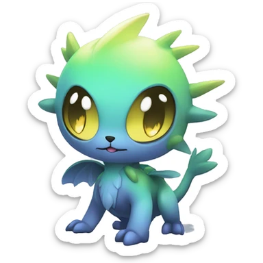 cute cool edgy ethereal magical alien punk Digimon-Fakemon-animal full body sticker