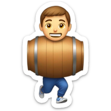 jogger in a barrel sticker