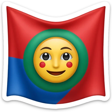 emoji de bandera gitana azul verde y círculo  ROJO en el centro  sticker