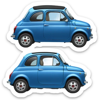 blue fiat 500 sticker