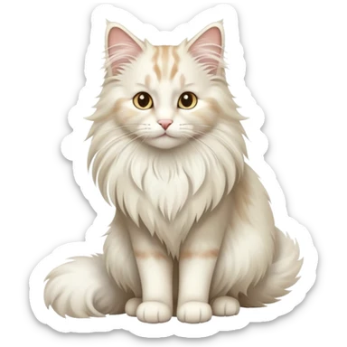White norwegian forest cat with long fluffy fur and bushy tail sticker