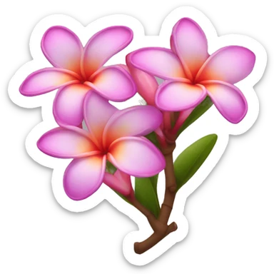Pink and purple plumeria sticker
