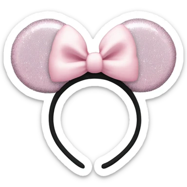 Pastel pink Minnie Mouse ears with glitter sticker