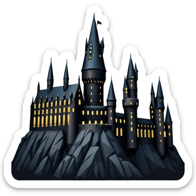 hogwarts castle on a starry night silhouette  sticker