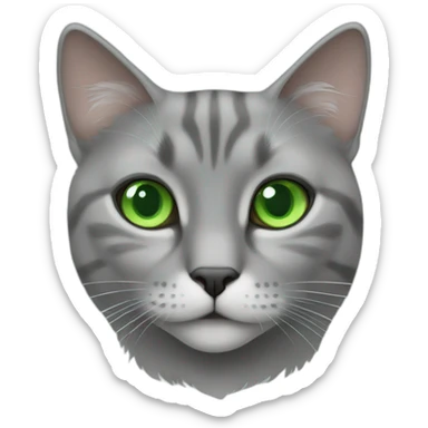 gray norwegian cat with green eyes sticker