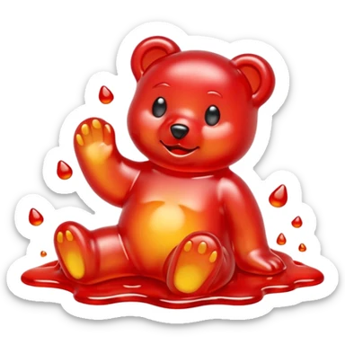 Gummy bear melting into ground sticker