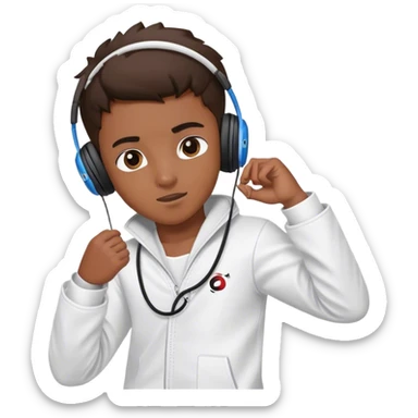 Taekwondo boy with a beats studio pro sticker