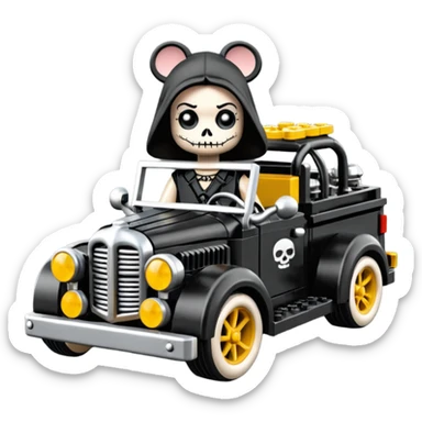Lego Wednesday Adam’s Rat truck hot rod  sticker