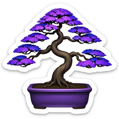  Rustic shiny black-purple crimson maple cobalt tiny bonsai  sticker