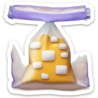 A see through bag filled with sugar sticker