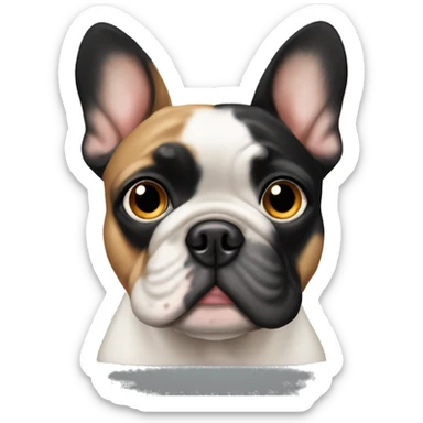 Black-and-tan French bulldog eye roll sticker