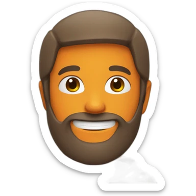 orange hooded white dude smiling with a brown beard sticker