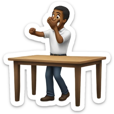 Knocking on a table sticker