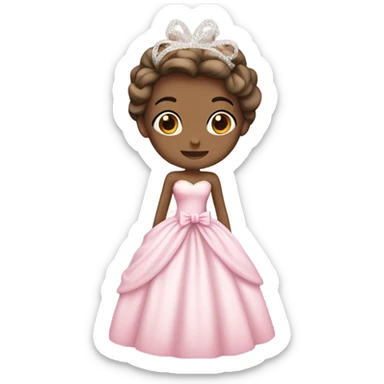 a pink princess wedding dress with bows  sticker