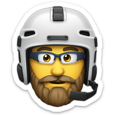 Hockeyeurs barbu avec casque et un pansement sur la joue sticker
