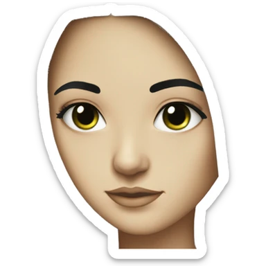 white girl with long straight dark blue hair wearing green hoodie and black eyeliner sticker