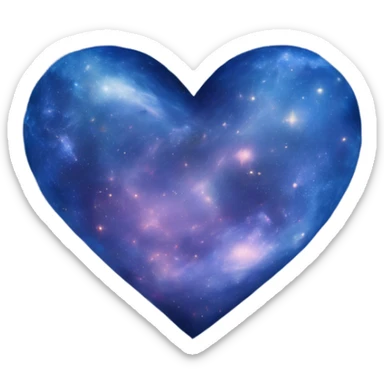Blue galaxy heart sticker