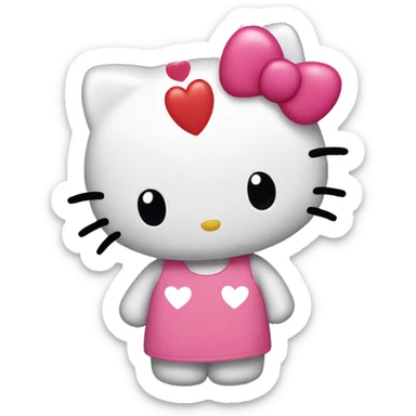 hello kitty with hearts sticker