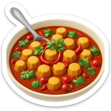 Hot spicy vegan curry dish sticker