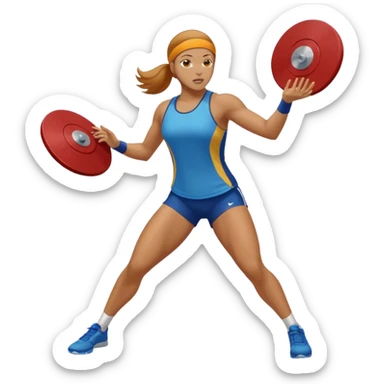 track and field throwing event female throwing discus more covered up sticker